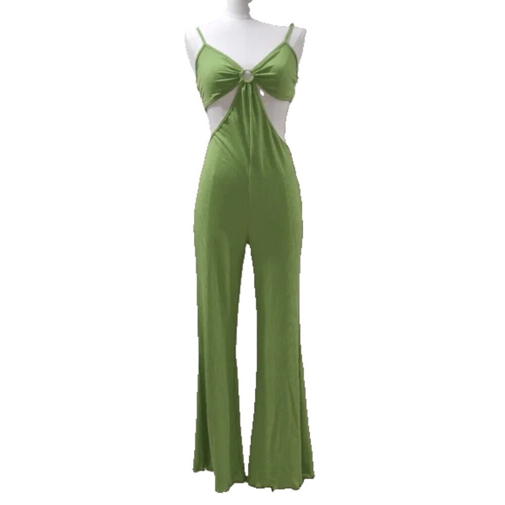 NWT Jumpsuit, L, flare wide leg